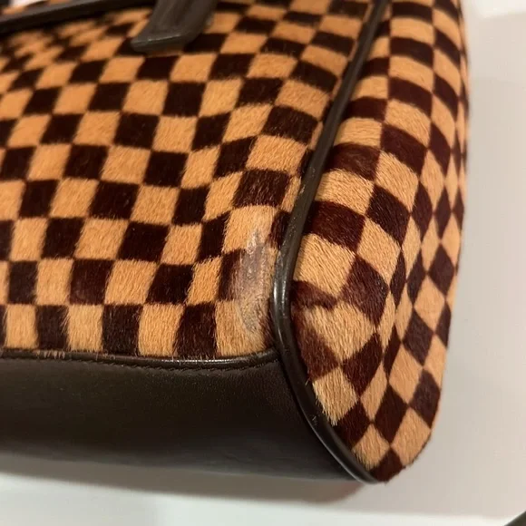 Louis Vuitton LV Damier Sauvage Pony Hair Handbag w COA - edge and corner wear - Picture 12 of 17